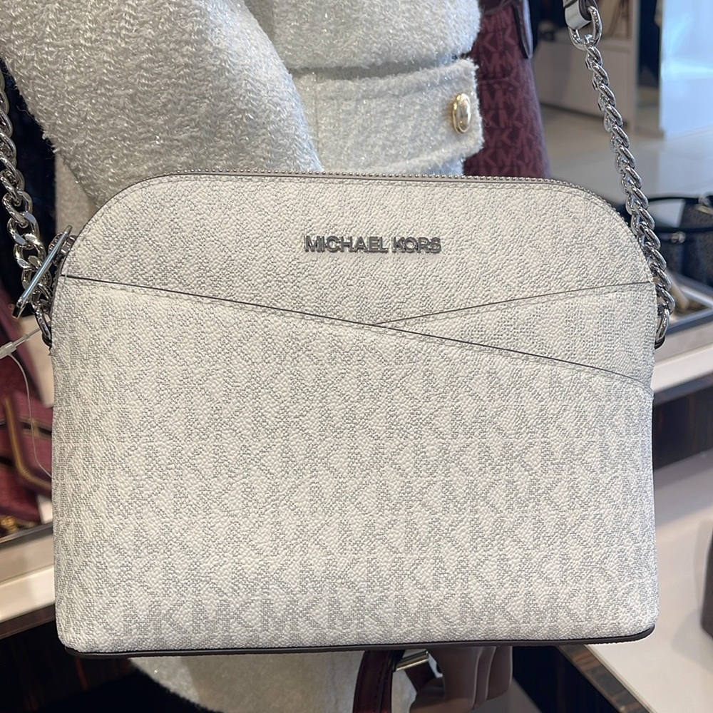 Michael Kors Jet Set Travel Medium Signature Logo Dome Crossbody Satchel NWT - Picture 10 of 16